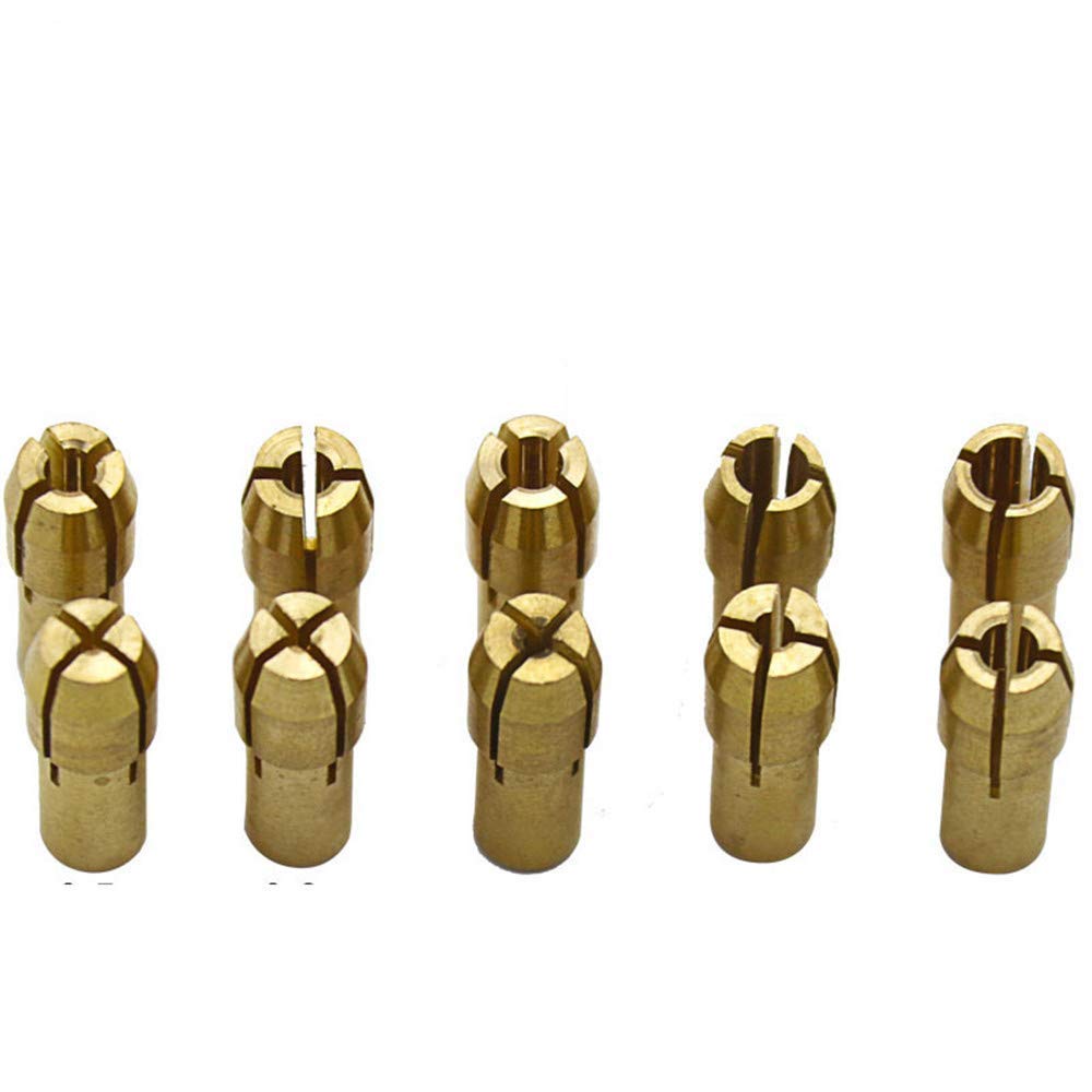 10Pcs Brass Drill Chuck Collet Bits 0.5-3.2mm Accessories Fits Dremel Rotary Tools