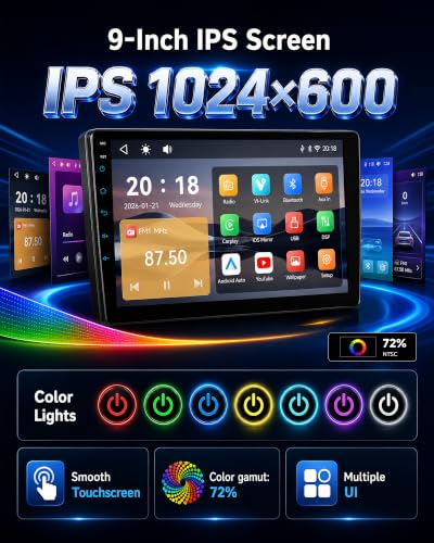 SIXWIN Autoradio per Mercedes Benz Smart 451 Fortwo 2005-2010, 9 Pollici IPS HD Schermo con CarPlay Wireless e Android Auto, Mirror Link, Vi-Link, Bluetooth, FM RDS, DSP, SWC e Telecamera