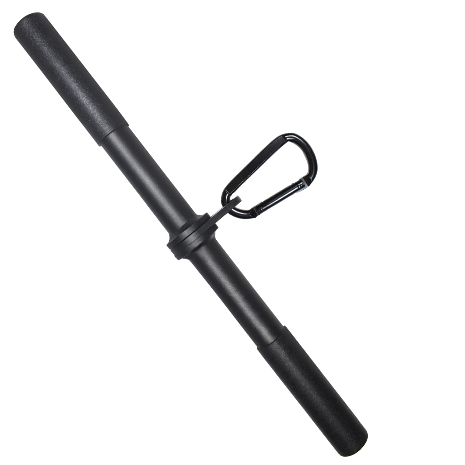 Topfinder Rotating Straight Bar Multi Gym Cable Attachments DIY LAT Pull Down Handles Bicep Tricep Bar with Carabiner