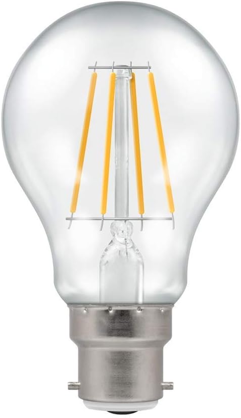 Crompton LED Dimmable Filament GLS Light Bulb Clear 5W B22 BC 2700K Warm White 40W Incandescent Bulb Equivalent 470 Lumens Energy Saving led Bulbs Bayonet LED Light Bulbs