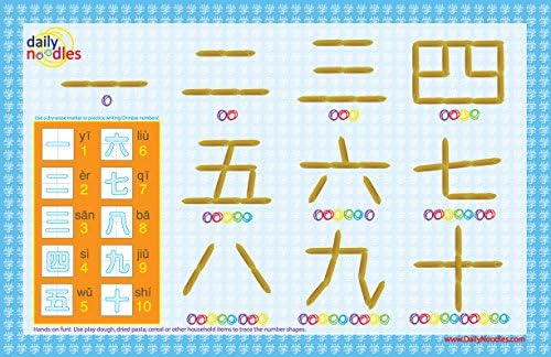 Mandarin Chinese Numbers 1 to 10 Placemat, Activity & Educational Placemat