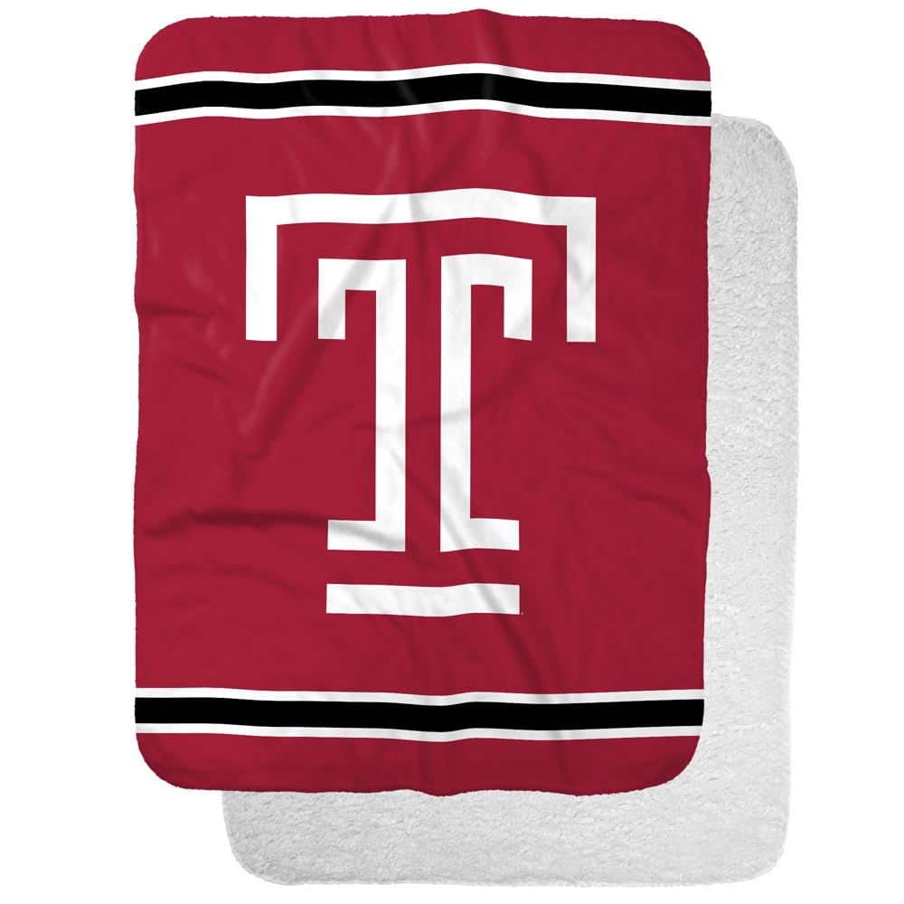 Temple University Owls Primary Logo Stripes Sherpa