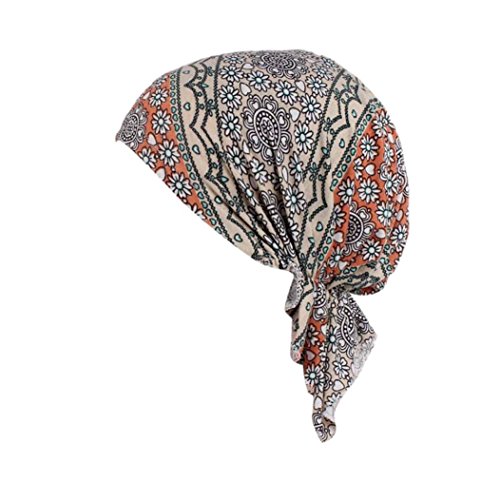 Hongxin Hot Sale 2018 Women Floral Print Beanie Turban Hat India Muslim Elastic Cotton Beanie Hat Turban Headwear For Cancer Patients Head Scarf Creative Gift For Her (B) - Thumbnail 4
