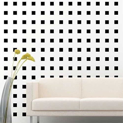 2" Set of 200 Black Squares Shape Wall Decal Vinyl Sticker Wall Pattern Decor