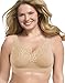 Just My Size Women's Full Figure Pure Comfort Lace Back Closure Wirefree Bra MJ1271