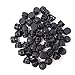 HONBAY 50PCS Black ABS Plastic Double Holes Spring Cord Locks,Cylinder Shape