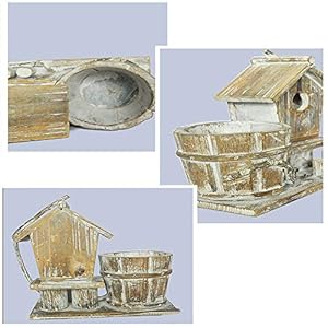 SXWDLHB Fatto A Mano in Legno Bird House Solid Succulente Vaso di Fiori in Vaso Creativo Birdhouse 25 * 12 * 22cm
