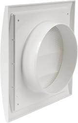 Repa Market White Exhaust Hood Vent 5 Inch with Shutters Pest Guard Flange view 8
