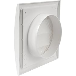 White Exhaust Hood Vent 5'' Inch with Built-in Pest