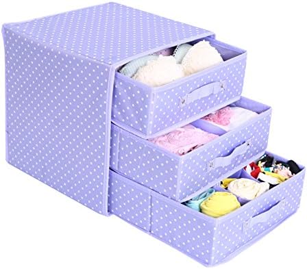 SOFT Duvet Covers underwear storage box/Oxford cloth underwear sock storage boxes/thickened and drawer chest with three layers-D