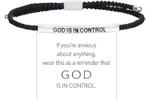 BTZY God is in Control Tube Bracelet,Dont Let The Hard Days Win Handmade Braided Adjustable Inspirational Bracelets, Stainless Steel Let Him Comfort Tube Bracelet for Women