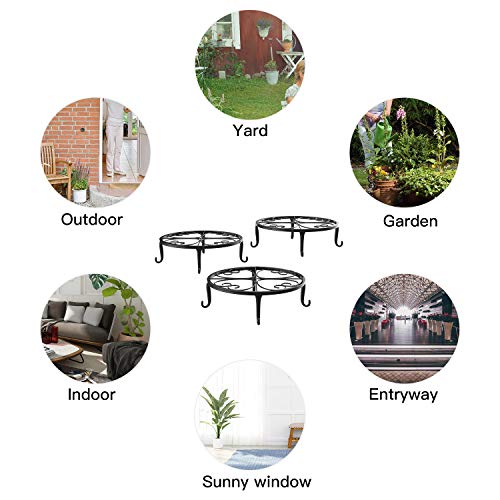Luxspire 3Pack Outdoor Plant Stands, Metal Plant Pot Stands Heavy Duty