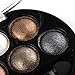 Mallofusa 5 Colors Eye Shadow Palette Powder Glitter Metallic Shimmer Makeup Palette Charming Highlight Look (Nature) 4.7oz