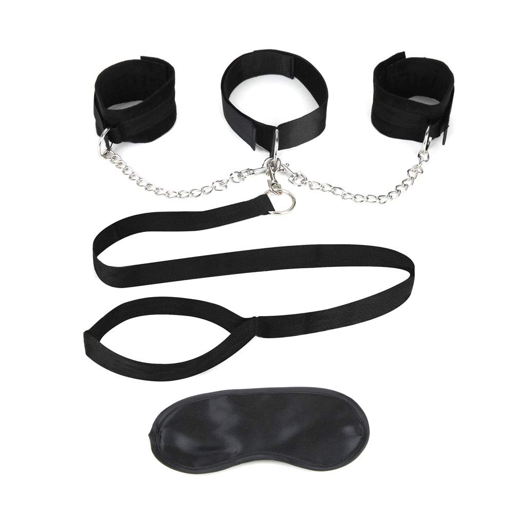 Glas Lux Fetish Callar and Cuff, Black