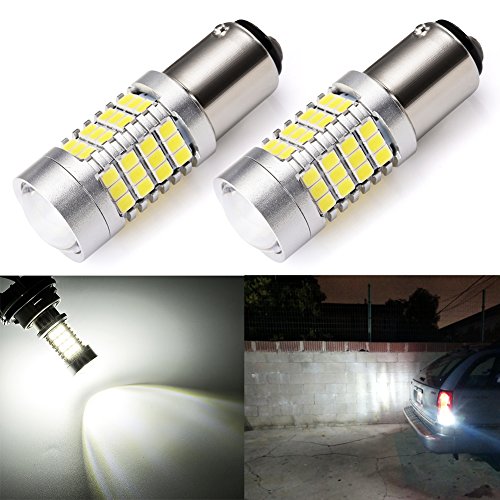 ENDPAGE 1157 2057 2357 7528 BAY15D LED Bulb 2-pack, Xenon White 6000K, Extremely Bright, 54-SMD with Projector Lens, 10-30V, Work as Back Up Reverse Lights, Brake Tail Lights, Turn Signal Blinkers