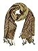 Peach Couture Soft Vintage Persian Paisley Printed Solid Pashmina Shawl Scarf (Tan)