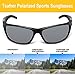 Tsafrer Unisex Polarized Sports Sunglasses for Men Women Cycling Driving Running Golf Tr90 Frame (T3Black-Gray)