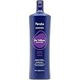 Fanola Wonder No Yellow Purple Hair Mask - Acidic pH Deep Conditioning Hair Mask for Blonde, Bleached & Grey Shades - Intense Violet Pigment Neutralizes Brassy Tones (33.8 Ounce)