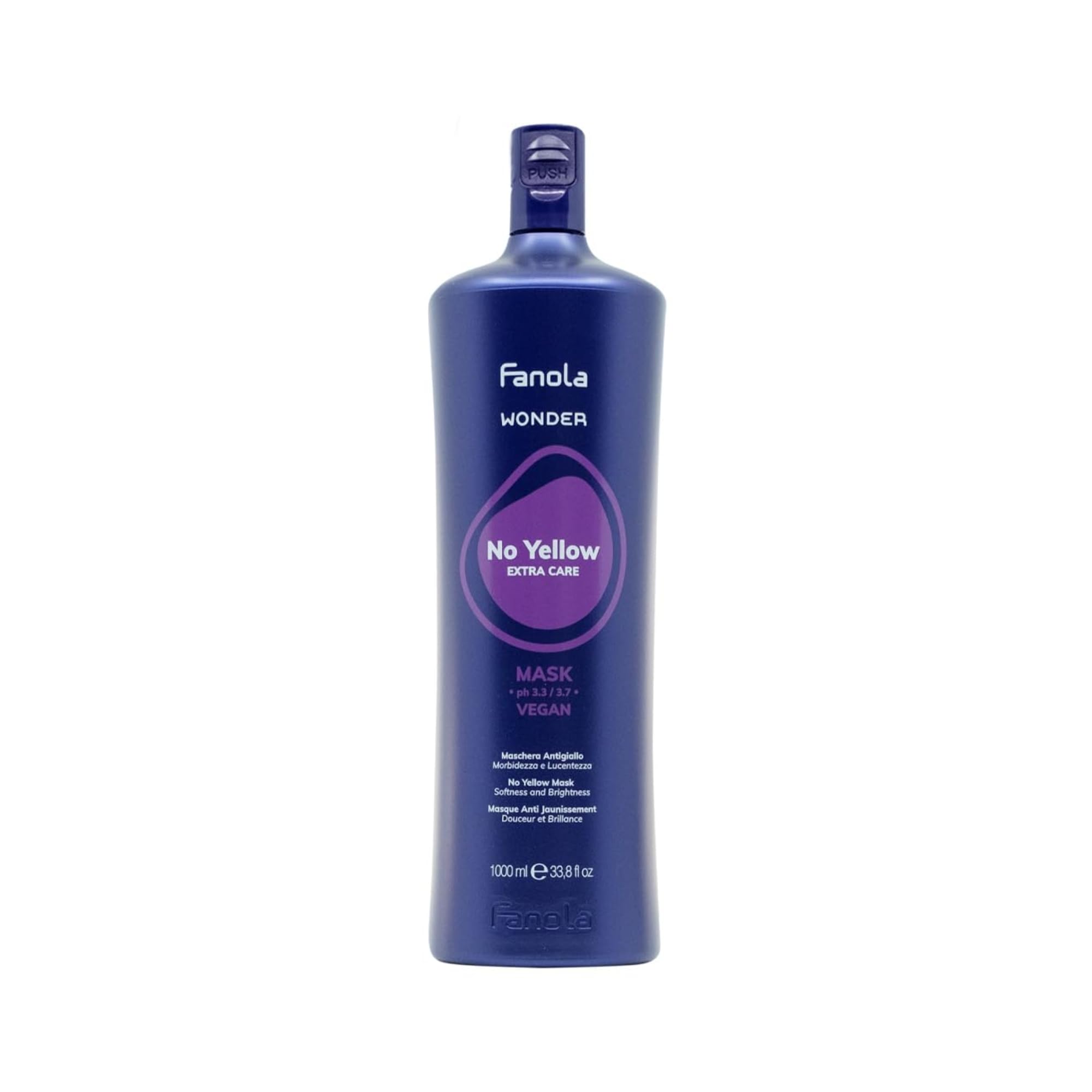 Fanola Wonder No Yellow Mask, Anti-Yellow Shampoo for Blonde, Lightened, Bleached or Grey Hair, Counter Yellow Tones with Leaving Hair Soft, Hydrated and Shiny, 1000ml
