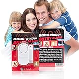 Best Mini Wireless Loud and Discreet Security Door and Window Entry Defense Alarm with Magnetic Sensor Battery Operated for Home Garage Balcony Pool Sliding Doors Cabinets & More (1)