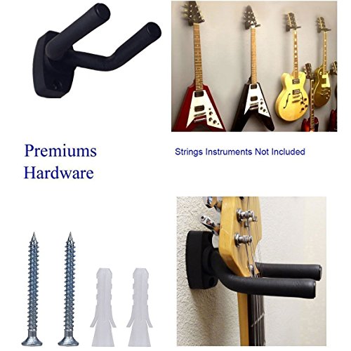 Guitar Hangers for Wall Guitar Wall Hanger Stand 4 Pack Guitar Keep Guitar Wall Mount Hook Holder Mount Display Bioamy Guitar Wall Stand Rack Bracket Most Guitar Bass Accessories Easy To Install - Thumbnail 6