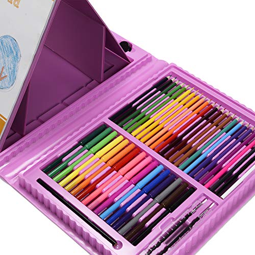 KIDDYCOLOR 172-Piece Deluxe Art Set for Kids with Plastic Case Pink Light, Great Gift for Kids