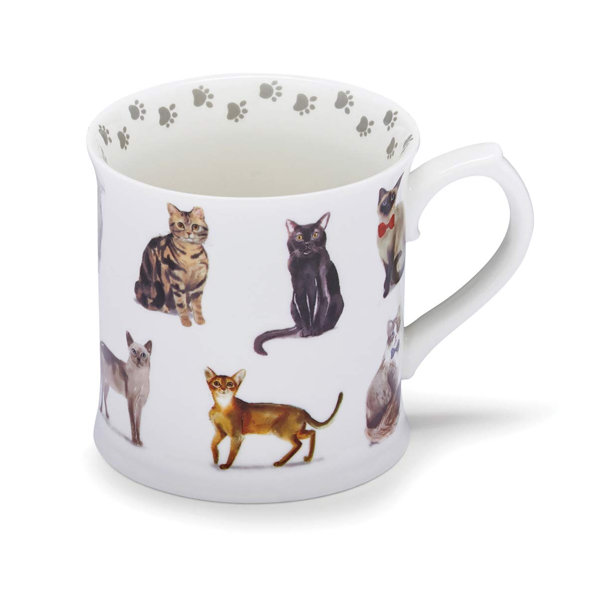 Cooksmart British Designed Tankard Coffee Mug | Ceramic Coffee Mugs for Home or Work | Large Mugs for Hot Drinks | Tea and Coffee Cups - Curious Cats