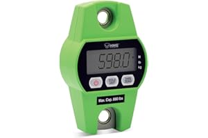 HME Durable Versatile Hunting Digital Hanging Scale w/Tare Function - 400 Kg/880 lb Max Weight, 2 Batteries Included, Iron Hook, Mode Function N/lb/kg
