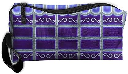 Cobalt Blue Porcelain Mosaic Tile Design Portable Receiving Bag Make-up Cosmetic Bag Sewing Kit Stationery Bags Multi-function Bag