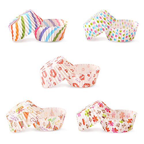 Geekper 500Pcs Paper Baking Cups Cupcake Muffin Paper Cups for Thanksgiving Christmas Festivals Birthday Wedding Party - Thumbnail 2