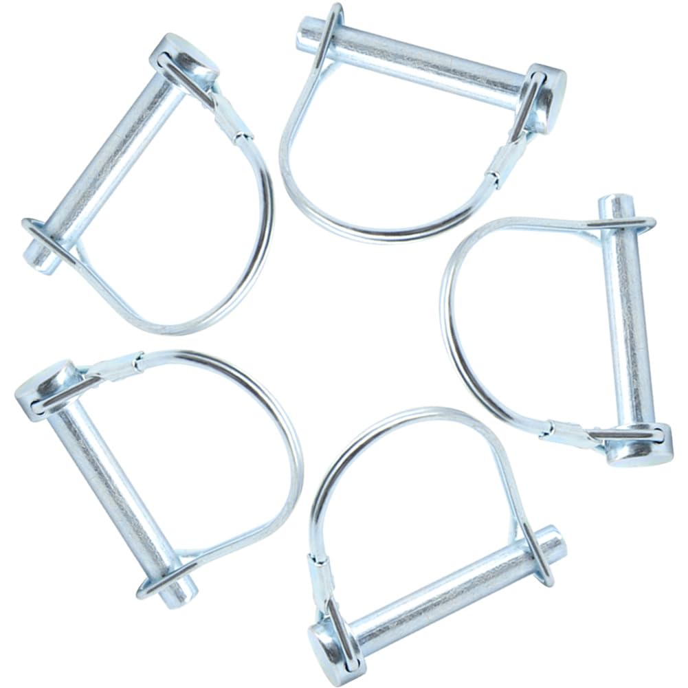 Ruidee 5 Pcs Wire Lock Pin 8x50mm Shaft Locking Pin Trailers Lock Hitch Pto Pin Round Loop Wire Pin Heavy Duty Coupler Pin (DSX/8x50mm)