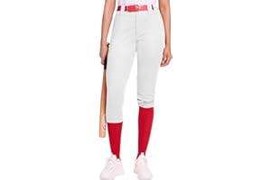 DREAMMONKEY Dreammoneky Women's Softball Pants Low-Rise 3/4 Tapered Leg Baseball Pants with Dual-Layer Knee Protection for Youth Girls