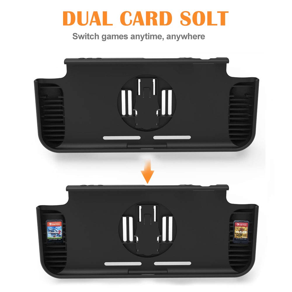 ElephantStory Hülle für Nintendo Switch, TPU Schutzhülle Case für Nintendo Switch Zubehör mit Schutzfolie mit Stoßdämpfung Anti-Scratch Weicher Schwerlast Cover mit Ständer (Schwarz