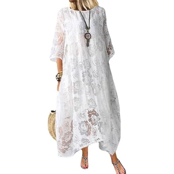 knee length dresses for ladies Sexy Deep V-Neck Boho Maxi Dress  Pink Floral Sleeveless A-Line Dress   Boho Beach Hut