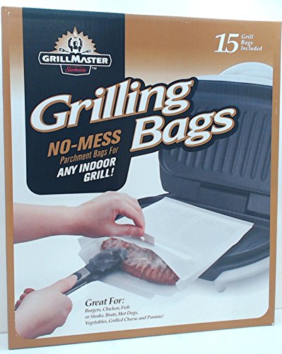 Sunbeam UGB-15PDQ Master No-Mess Parchment Grilling Bags for any Indoor Grill, White