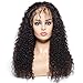 UNice Hair Bettyou Series 14 inches Lace Front Human Hair Wigs, Unprocessed Brazilian Remy Jerry Curly Hair Free Part Wig with Baby Hair for Women Natural Black Color 130% Density