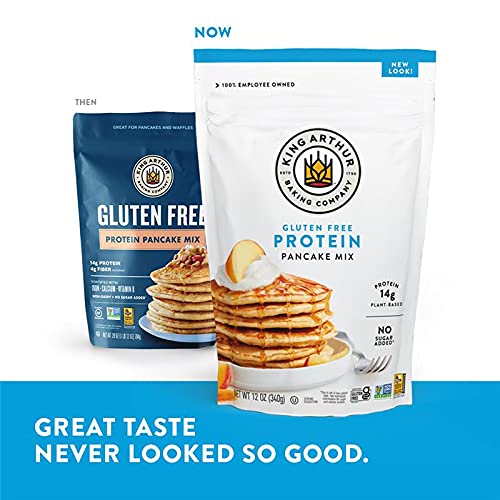 KING ARTHUR FLOUR GLUTEN FREE PROTEIN PANCAKE MIX, NON-GMO PROJECT VERIFIED, NO SUGAR ADDED, NON-DAIRY, 12 OZ (PACK OF 1)