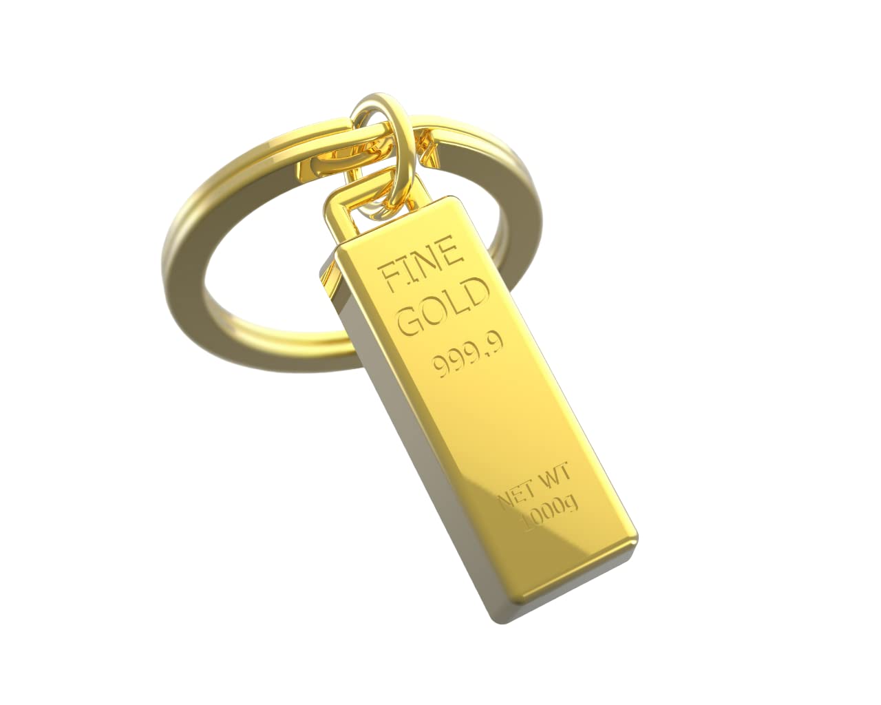 Metalmorphose 3.5 Contemporary Gold Bar Keyring MTM044, gold-coloured, EU 3.5, Contemporary
