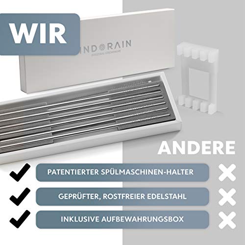 INDORAIN Edelstahl-Strohhalme (Silber, 6mm - lang) - Exklusives Set - 6 Wiederverwendbare Metall Trinkhalme… – Bild 7