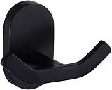 BOOKARROW Matte Black Wall Mounted Double Robe Hook Solid Brass 7113B