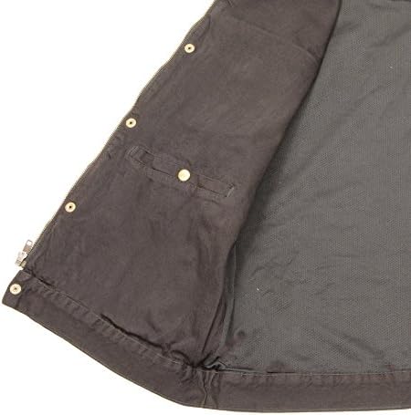 Club Vest-Men's Collarless Denim Club Vest w/Hidden Zipper (Black, Small), 1 Pack
