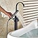Senlesen Floor Mount Bathtub Faucet Free Standing Filler Tub with Handheld Shower Oil Rubbed Bronze