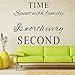 Family Wall Decals~Time Spent with Family Is Worth Every Second Wall Decal Quote Home Decor Art Quote Decals Wall Art Stickers Decal Home Decor Decorate（ NO PHOTOS or CLOCK ARMS）