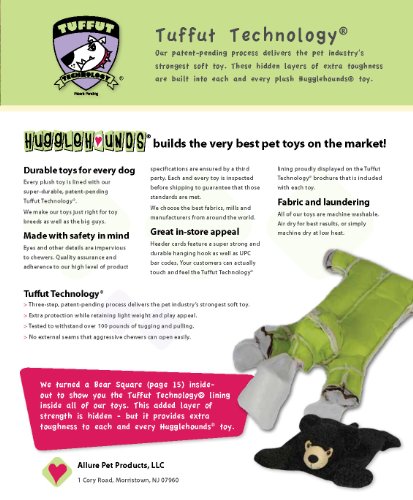 HuggleHounds Plush Durable Squeaky Big Feller Squirrel Dog Toy, X-Large