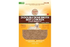 Sprinkles & Paws 2X Double Bone Broth Liver Powder for Dogs | Beef and Chicken Bone Broth Dog Food Topper | Made in Canada | 