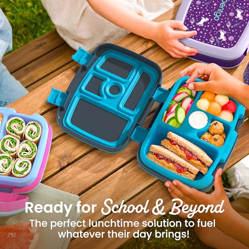 Bentgo Kids Prints Leak-Proof, 5-Compartment Bento-Style Kids Lunch Box - Ideal Portion Sizes for Ages 3 to 7 - BPA-Free, Dishwasher Safe, Food-Safe Materials (Dinosaur)