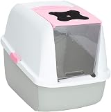 Catit Hooded Cat Pan Pink 57L Litter Box with Carbon Odour Filter