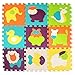Foam Puzzle Play Mat, Tomi Baby Playmat with 9 Soft Interlocking Floor Tiles for Infants, Toddlers and Kids-Great Mats for Crawling and Playing -Vibrant Animal Shapes- Non Toxic