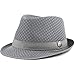 The Hat Depot Light Weight Classic Soft Cool Mesh Crushable Fedora Sun hat (L/XL, Grey)