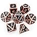 Haxtec 7PCS Metal Dice Copper Black D&D Dice Set for Dungeons and Dragons Gifts Games-Glossy Enamel Dice (Copper Black)